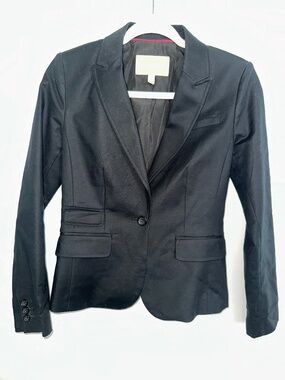 Banana Republic | Black Tailored One Button Blazer | 2P